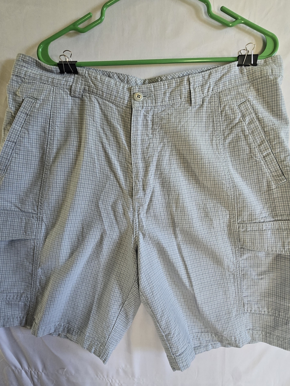 Tommy Bahama Light Blue Micro-Check Cargo Shorts